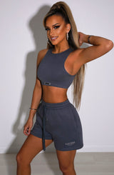 Cora Luxe Shorts - Charcoal Shorts Babyboo Fashion Premium Exclusive Design