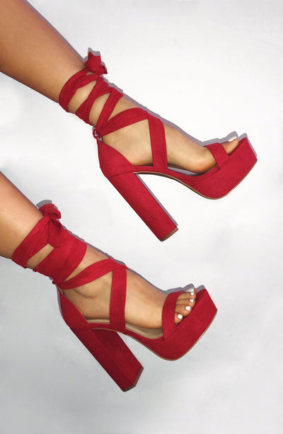 Danica Block Heels - Red – BABYBOO