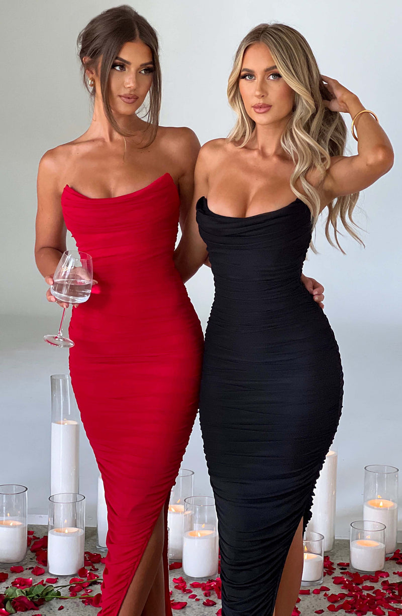 babyboo red dress Demi Maxi Dress