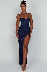 Despina Maxi Dress - Navy Dress Babyboo Fashion Premium Exclusive Design