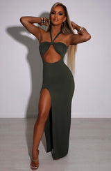 Destiny Maxi Dress - Khaki Dresses XS Babyboo Fashion Premium Exclusive Design