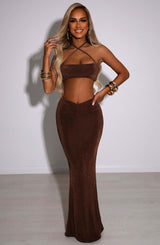 Elita Maxi Skirt - Chocolate Babyboo Fashion Premium Exclusive Design