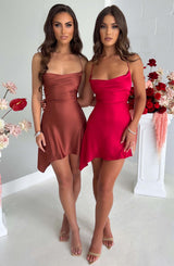 Ilia Mini Dress - Rust Dress Babyboo Fashion Premium Exclusive Design