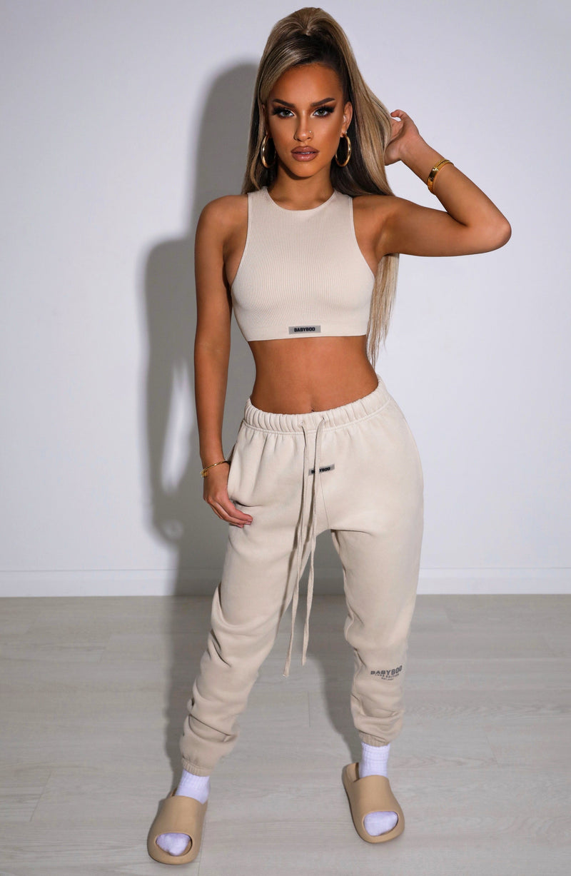 Ivy Luxe Trackpant - Beige Pants Babyboo Fashion Premium Exclusive Design