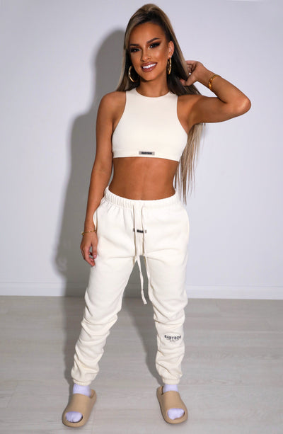 Ivy Luxe Trackpant - Cream Pants Babyboo Fashion Premium Exclusive Design