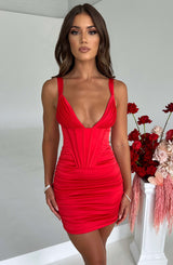 Izabella Mini Dress - Red Dress Babyboo Fashion Premium Exclusive Design