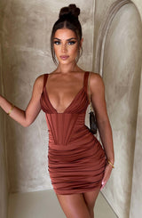 Izabella Mini Dress - Rust Dress Babyboo Fashion Premium Exclusive Design