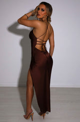 Jaida Midi Dress - Chocolate Babyboo Fashion Premium Exclusive Design