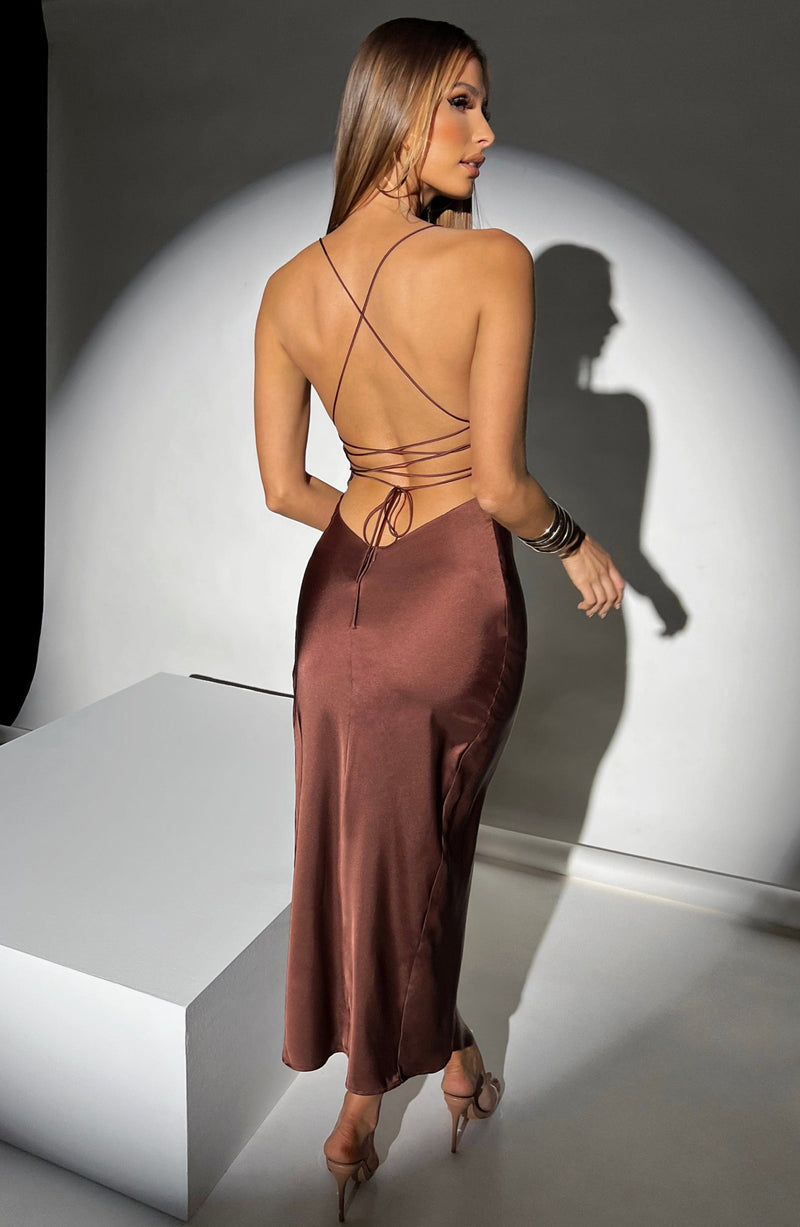 Jaida Midi Dress - Chocolate Babyboo Fashion Premium Exclusive Design