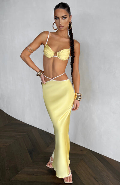 Jasmyn Maxi Skirt - Lemon XS Babyboo Fashion Premium Exclusive Design