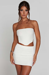 Jaz Mini Skirt - White Skirt Babyboo Fashion Premium Exclusive Design