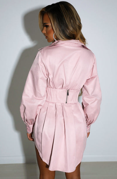 Lenette Shirt Dress - Dusty Pink Dress Babyboo Fashion Premium Exclusive Design
