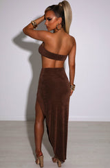 Malia Maxi Skirt - Chocolate Skirts Babyboo Fashion Premium Exclusive Design