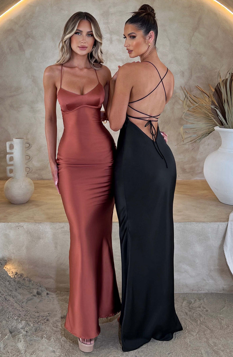 malika maxi dress navy Hania Blossom Chiffon Maxi Dress