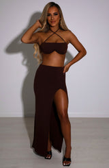 Mariana Maxi Skirt - Chocolate Babyboo Fashion Premium Exclusive Design