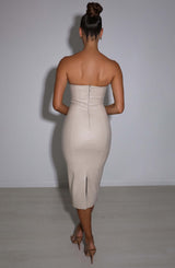 Maxine Midi Dress - Stone Babyboo Fashion Premium Exclusive Design