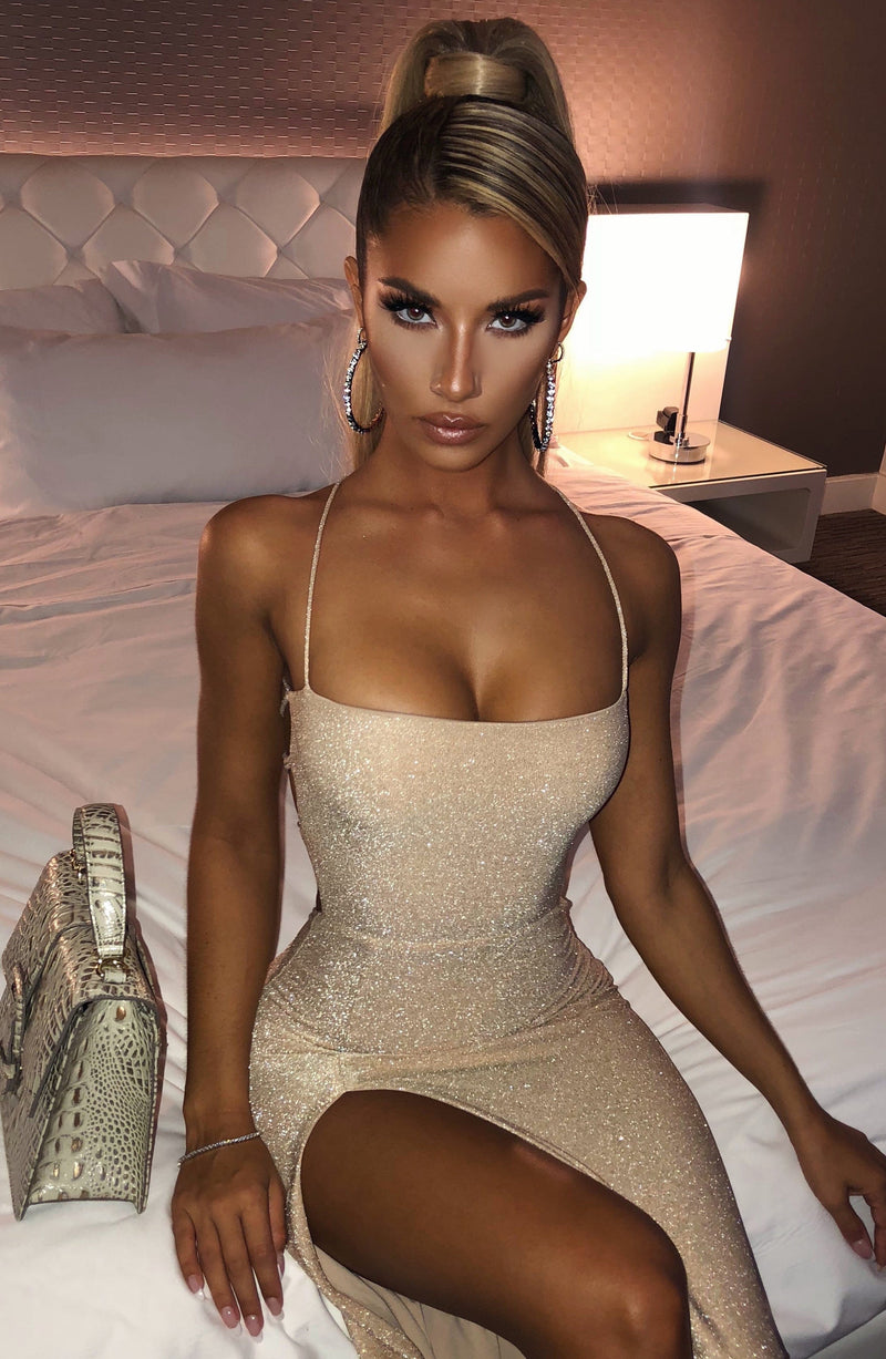 babyboo fashion gold dress Petra Maxi Dress