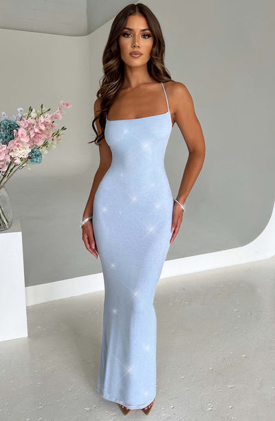 Nessa Maxi Dress - Baby Blue Sparkle Dress Babyboo Fashion Premium Exclusive Design