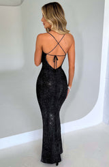 Nessa Maxi Dress - Black Sparkle Dress Babyboo Fashion Premium Exclusive Design