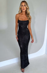 Nessa Maxi Dress - Black Sparkle Dress XS Babyboo Fashion Premium Exclusive Design