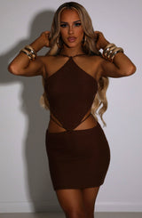 Netta Mini Skirt - Chocolate Babyboo Fashion Premium Exclusive Design