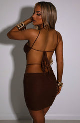 Netta Mini Skirt - Chocolate Babyboo Fashion Premium Exclusive Design
