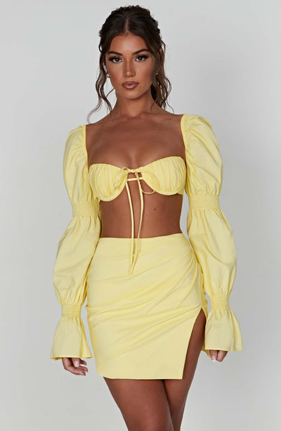 Perla Mini Skirt - Lemon Skirt Babyboo Fashion Premium Exclusive Design