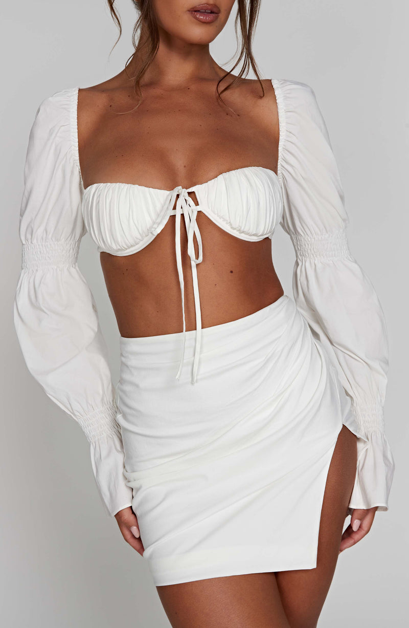 Perla Mini Skirt - White Skirt Babyboo Fashion Premium Exclusive Design