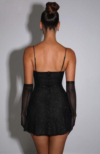 Pixie Mini Dress - Black Sparkle Babyboo Fashion Pixie Mini Dress - Black Sparkle Babyboo Fashion