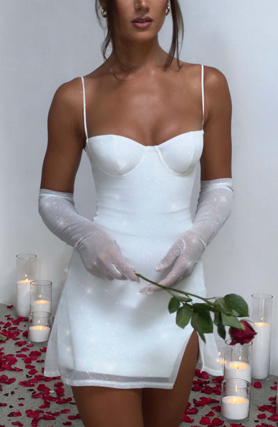 Pixie Mini Dress - Ivory Sparkle Dress Babyboo Fashion Premium Exclusive Design
