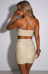 Reyna Mini Skirt - Gold Sparkle Babyboo Fashion Premium Exclusive Design