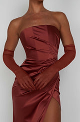 Safiya Maxi Dress - Rust Dress Babyboo Fashion Premium Exclusive Design