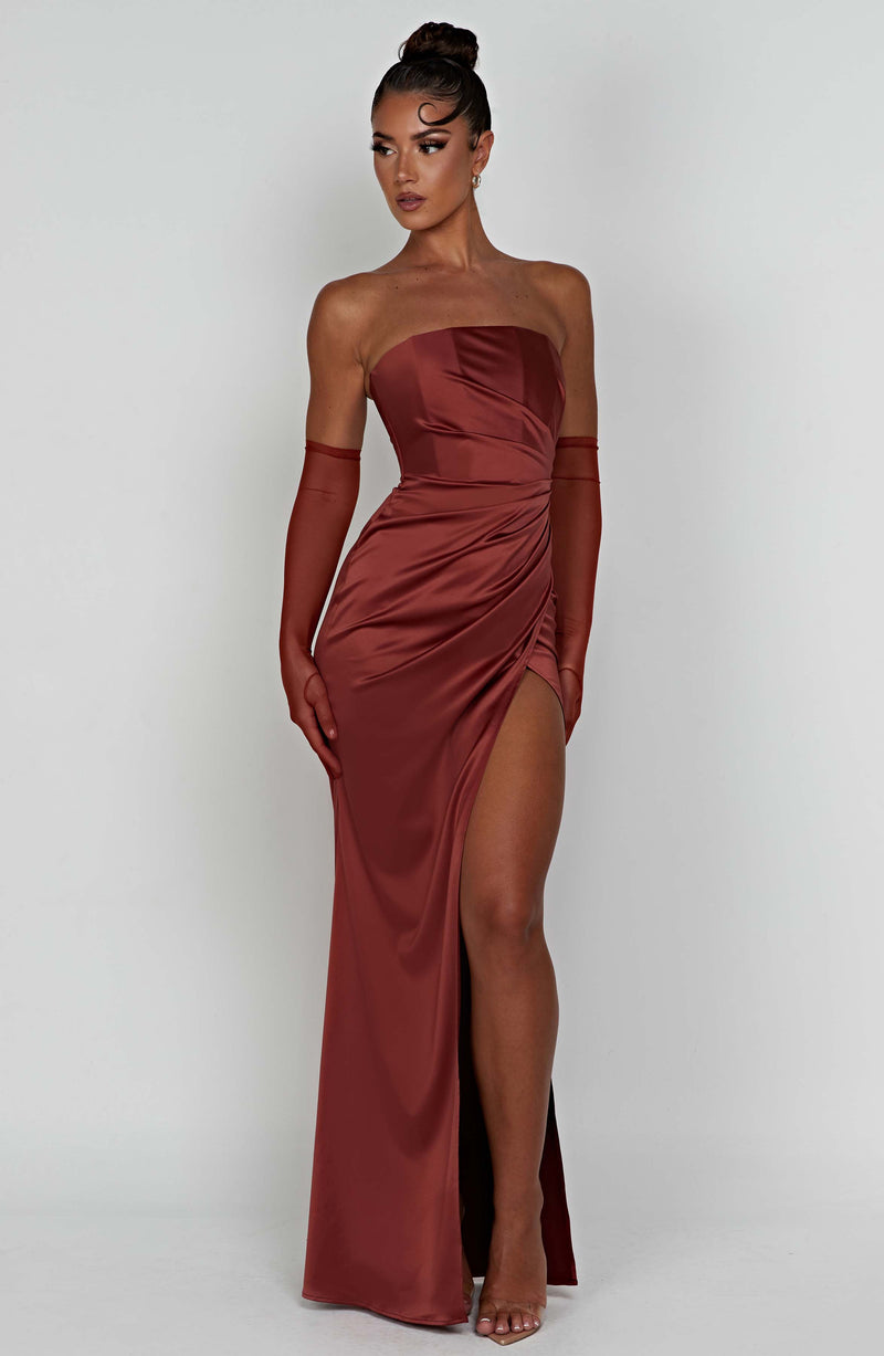 Safiya Maxi Dress - Rust Dress Babyboo Fashion Premium Exclusive Design