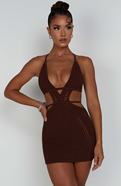 Selena Mini Dress - Chocolate Dress Babyboo Fashion Premium Exclusive Design