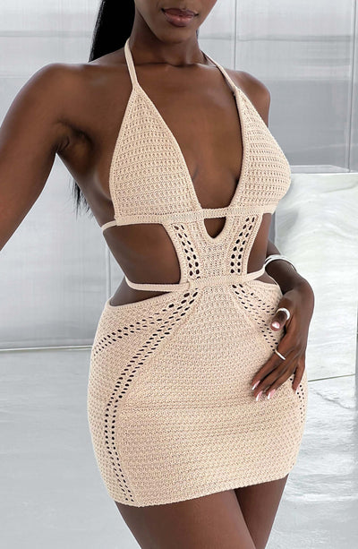 Selena Mini Dress - Cream Babyboo Fashion Premium Exclusive Design