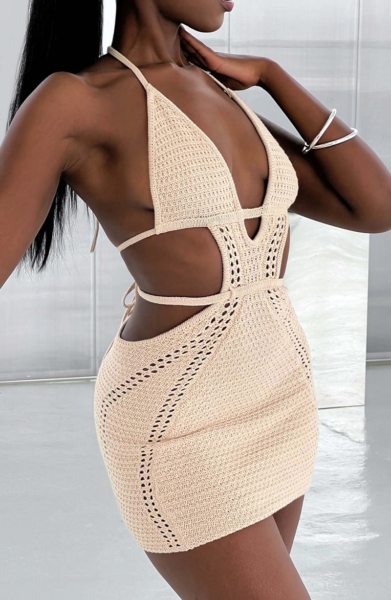 Selena Mini Dress - Cream Babyboo Fashion Premium Exclusive Design