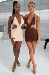 Selena Mini Dress - Cream Dress Babyboo Fashion Premium Exclusive Design
