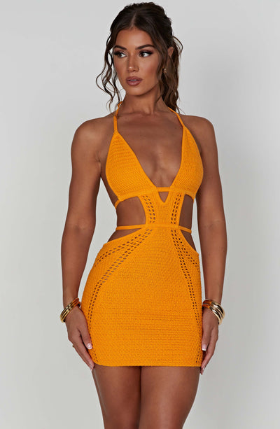 Selena Mini Dress - Tangerine
