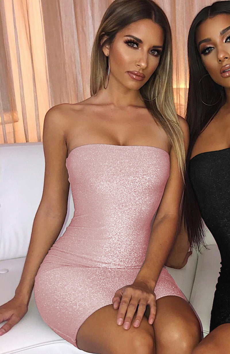 Tila Mini Dress - Pink Sparkle Dress Babyboo Fashion Premium Exclusive Design