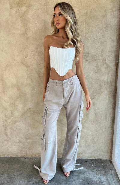 Tinashe Cargo Pants - Light Grey Pants Babyboo Fashion Premium Exclusive Design