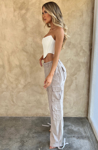 Tinashe Cargo Pants - Light Grey Pants Babyboo Fashion Premium Exclusive Design