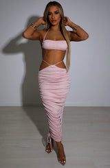 Valencia Maxi Skirt - Baby Pink Sparkle Babyboo Fashion Premium Exclusive Design