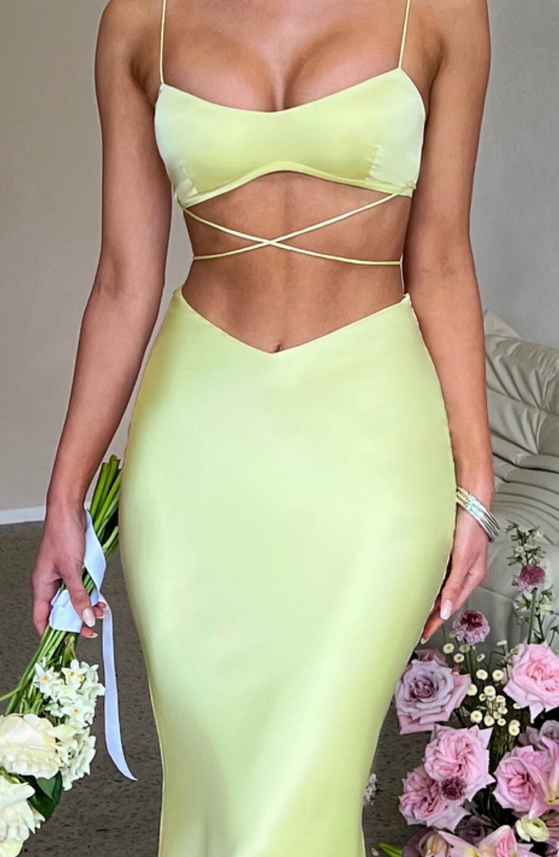 Valeria Maxi Skirt - Lime Babyboo Fashion Premium Exclusive Design