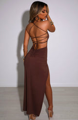 Victoria Maxi Dress - Chocolate Babyboo Fashion Premium Exclusive Design