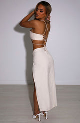 Vivianna Maxi Skirt - Beige Skirt Babyboo Fashion Premium Exclusive Design